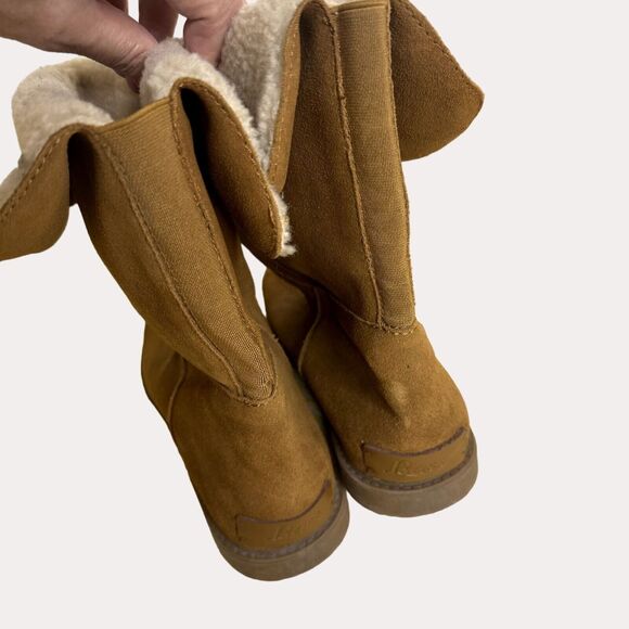 Bass Aria Womens Suede Leather Boots Booties Faux Shearling Tan 10 - Picture 7 of 12